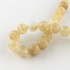 Coffee Watermelon Stone Glass Round Bead Strands&nbsp;G-R342-8mm-18