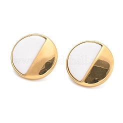Flat Round 304 Stainless Steel Stud Earrings&nbsp;EJEW-C142-04G-02