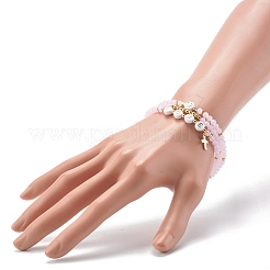 Glass Beads Stretch Bracelets Sets&nbsp;BJEW-JB06575-01