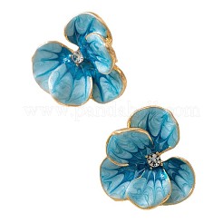 Flower Alloy Stud Earrings. with Rhinestone and Enamel&nbsp;FS-WGB7941-01