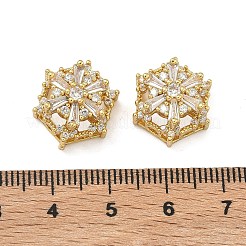 Brass Clear Cubic Zirconia Beads&nbsp;KK-D228-21G