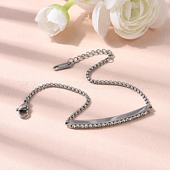 304 Stainless Steel Rhinestone Link Bracelets&nbsp;BJEW-P369-01P