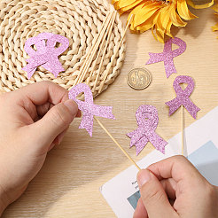 12 Bags October Breast Cancer Pink Awareness Ribbon Paper Glitter Powder Cake Inserts&nbsp;DIY-CA0007-71