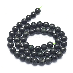 Natura Myanmar Black Jade Beads Strands&nbsp;G-D0001-06-8mm