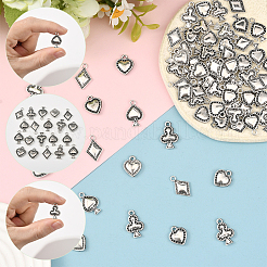 72Pcs 4 Styles Tibetan Style Alloy Pendants&nbsp;FIND-SC0019-40AS