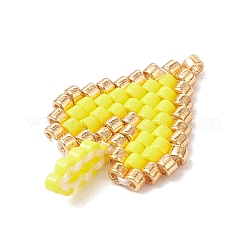 2Pcs 2 Styles Glass Seed Beaded Pendants&nbsp;PALLOY-MZ00883-02