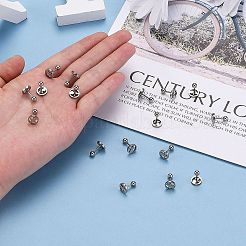 Tarnish Resistant 201 Stainless Steel Barbell Cartilage Earrings&nbsp;LS-EJEW-R147-33
