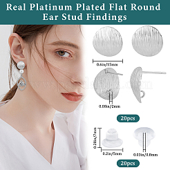 20Pcs Brass Ear Stud Findings&nbsp;KK-BBC0002-60P