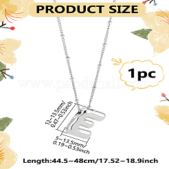 1pc Brass Chain with Alloy Letter Pendants Necklaces&nbsp;NJEW-LP0001-41E-P
