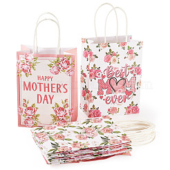10Pcs 5 Styles Happy Mother's Day Flower Printed Paper Packing Tote Bags&nbsp;CARB-TA0001-19