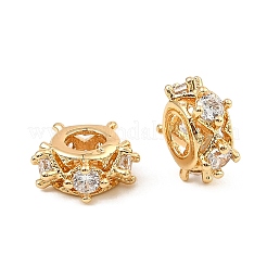 Brass Micro Pave Cubic Zirconia Beads&nbsp;KK-C155-13G