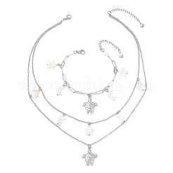 304 Stainless Steel Turtle with Star Jewelry Sets&nbsp;SJEW-JS01352
