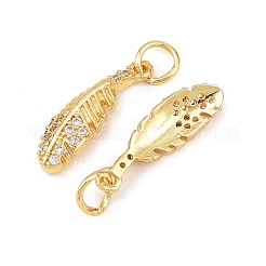 Brass Micro Pave Cubic Zirconia Pendants&nbsp;KK-H093-01G