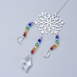 Crystals Chandelier Suncatchers Prisms Chakra Hanging Pendant&nbsp;LS-AJEW-I040-07P