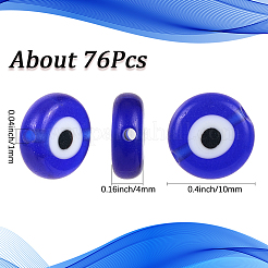 2 Strands Handmade Evil Eye Lampwork Beads Strands&nbsp;LAMP-SP0001-01