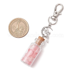 Flower Acrylic & Glass Wishing Bottle Pendant Decorations&nbsp;HJEW-JM03179