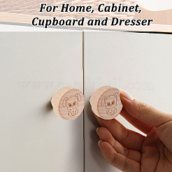 24Pcs 12 Styles Chinese Zodiac Wooden Drawer Knobs&nbsp;WOOD-OC0004-02