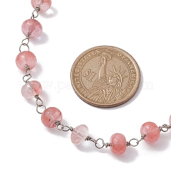 Synthetic Cherry Quartz Glass Necklaces for Women&nbsp;NJEW-JN04739-01