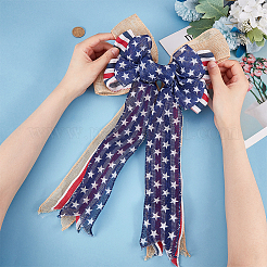 Polyester & Burlap Bowknots&nbsp;DIY-WH0304-570