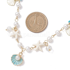Alloy Enamel Shell Shape Pendant Necklaces for Women&nbsp;NJEW-TA00216