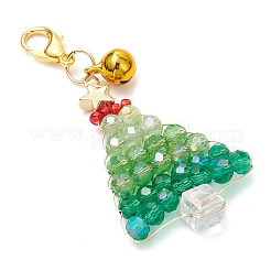 Christmas Trees Glass Beaded Pendant Decorations&nbsp;HJEW-JM02537