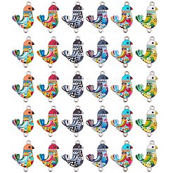 42Pcs 6 Styles Printed Alloy Connector Charms&nbsp;FIND-BM0001-11