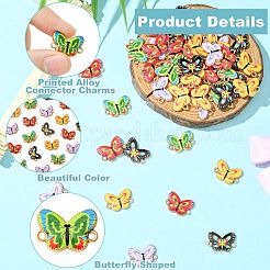 50Pcs 5 Colors Printed Alloy Connector Charms&nbsp;FIND-CJ0004-60