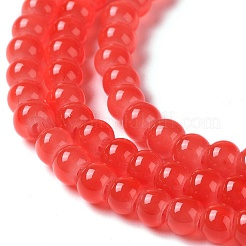 Baking Paint Imitation Jade Glass Round Bead Strands&nbsp;DGLA-Q021-4mm-32