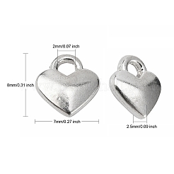 Tibetan Style Heart Charms&nbsp;X-TIBEP-LFH260Y-S-FF