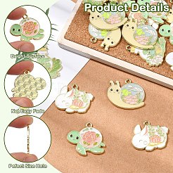20Pcs 4 Styles Alloy Enamel Pendants&nbsp;ENAM-YW0004-95