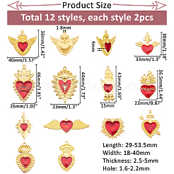 24Pcs 12 Styles Alloy Enamel Pendants&nbsp;ENAM-HS0001-05