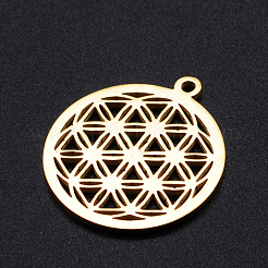 Ion Plating(IP) 304 Stainless Steel Sacred Geometry Pendants&nbsp;A-STAS-S105-JN899-2