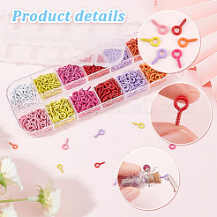 720Pcs 12 Style Spray Painted Iron Screw Eye Pin Peg Bails&nbsp;IFIN-PH0005-16B