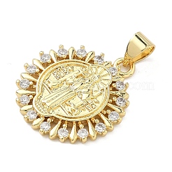 Brass Micro Pave Cubic Zirconia Pendants&nbsp;KK-A282-06B-G