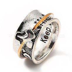 Rotatable Mountain and Heart Alloy Finger Ring&nbsp;RJEW-F123-08AS
