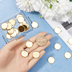 30Pcs 304 Stainless Steel Cabochon Connector Settings&nbsp;STAS-BBC0004-67A-G