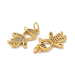 Brass Micro Pave Cubic Zirconia Pendants&nbsp;ZIRC-A021-53G-B