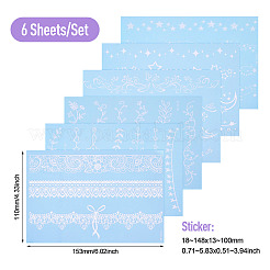 6 Sheets Luminous Paper Tattoo Stickers&nbsp;STIC-TAC0001-007A