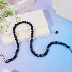 1 Strand Natural Shungite Beads Strands&nbsp;G-TA0003-34B