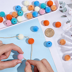 48Pcs 6 Styles Flocky Plastic Beads&nbsp;KY-SC0002-47A