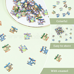40Pcs Printed Alloy Pendants&nbsp;ENAM-SC0007-94