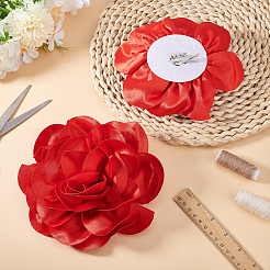 Polyester Flower Brooches&nbsp;JEWB-WH0021-54B
