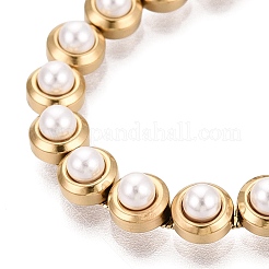 Stainless Steel & Plastic Pearl Tennis Bracelets for Women&nbsp;SA-CBACDF9-01G