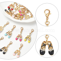 16Pcs 8 Styles Alloy Enamel Pendant Decorations&nbsp;HJEW-YW00540