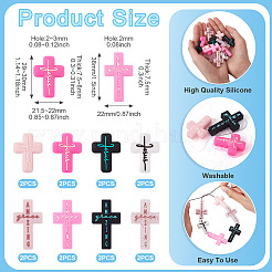 16Pcs 8 Styles Silicone Focal Beads&nbsp;SIL-TA0002-86