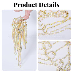 Metal Rhinestone Tassel Hair Chain Hat for Bridal&nbsp;DIY-WH0504-183