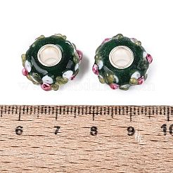 Handmade Lampwork & Brass Core European Beads&nbsp;LAMP-N044-07S-01