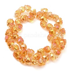 Transparent Electroplated Glass Beads Strands&nbsp;GLAA-G104-02A