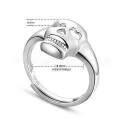 Adjustable Rhodium Plated 925 Sterling Silver Finger Rings&nbsp;JR818A