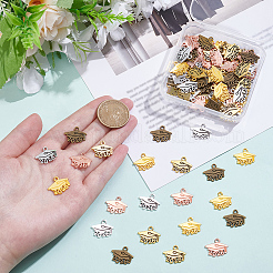 100Pcs 5 Colors Graduation Season Tibetan Style Zinc Alloy Pendants&nbsp;FIND-SP0005-24